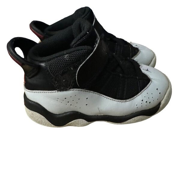 Nike Jordan High-top Sneakers Toddler Size 8C White Black Hook and Loop Closure - Picture 5 of 10